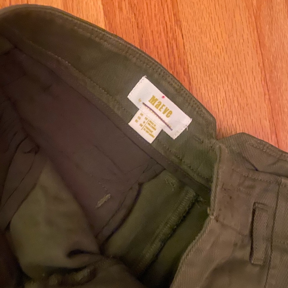 Maeve Olive Green Cropped Wide-Leg Pants - Picture 4 of 4